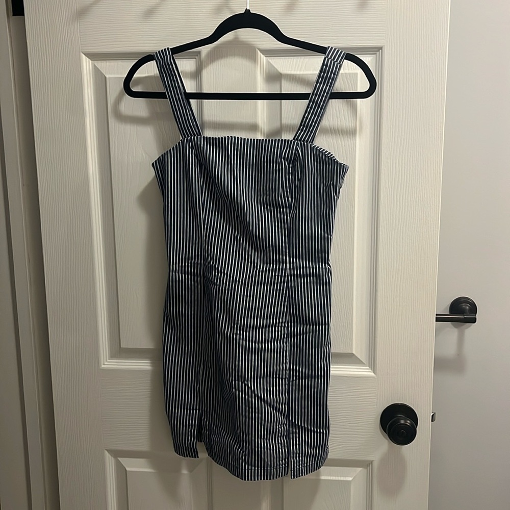 Blue Striped Mini Dress